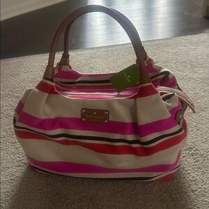 KATE SPADE - Stevie striped hobo bag ♠️🩷❤️NWT